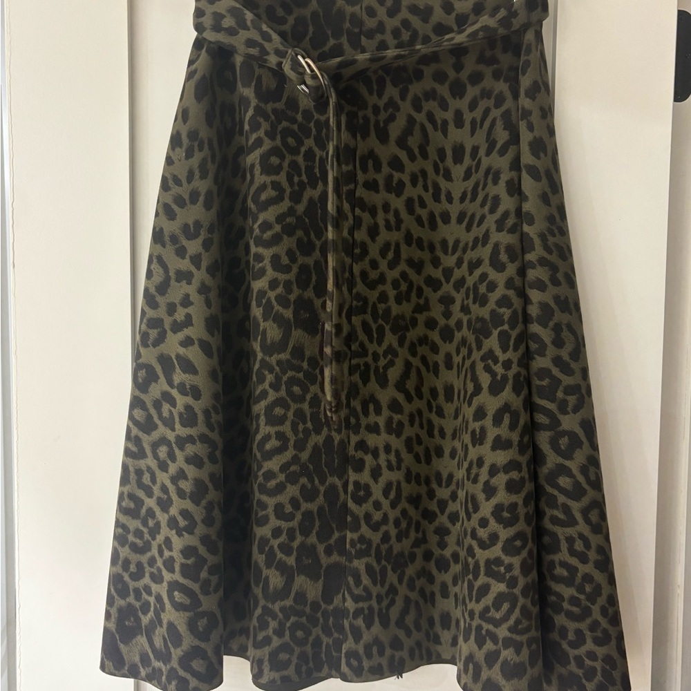 Leopard Print A-Line Skirt